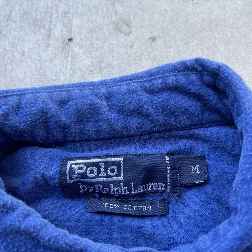 Vintage Polo Ralph Lauren Chamois Pearl Snap‎ Shirt Men's M Classic Western Blue
